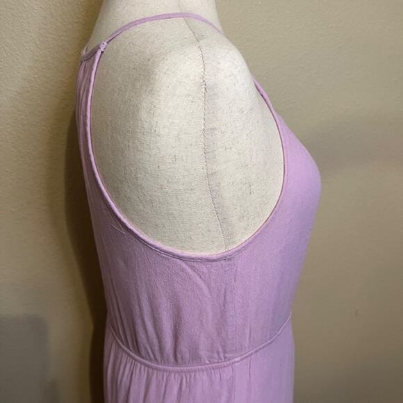 Everly dress lavender spaghetti strap high low lined elastic waist pull on Sz M - Picture 5 of 10